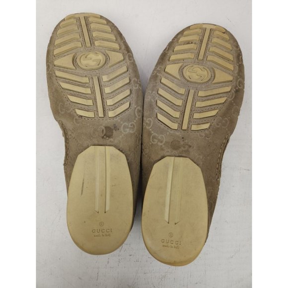 Gucci Guccissima Suede Embossed GG Beige Driving Loafers Size 8.5 US 9-9.5 - Picture 14 of 14